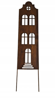 Veľký činžiak Chata Kovová záhradná dekorácia A-board Corten Effect